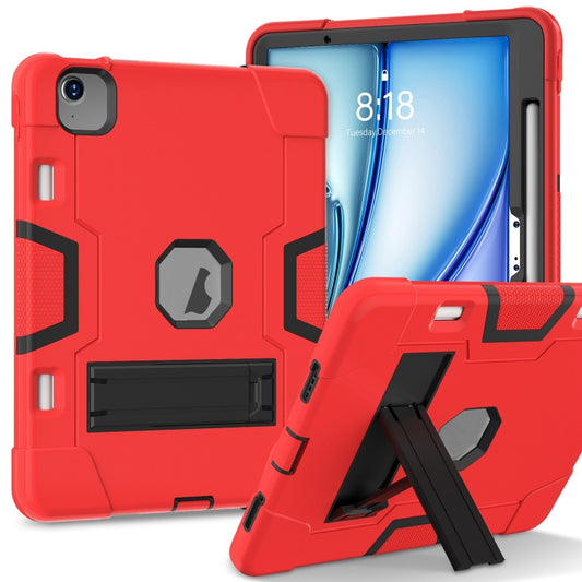 For iPad Air 11 2025 / 2024 Contrast Color Silicone Acrylic PC Tablet Case with Holder(Red Black) - iPad Air 11 2025 / 2024 Cases by PMC Jewellery | Online Shopping South Africa | PMC Jewellery | Buy Now Pay Later Mobicred