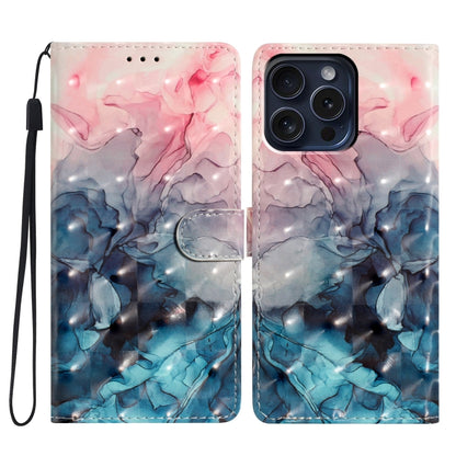 For iPhone 16 Pro Max 3D Pattern Leather Phone Case(3D Pink Blue Marble) - iPhone 16 Pro Max Cases by PMC Jewellery | Online Shopping South Africa | PMC Jewellery | Buy Now Pay Later Mobicred