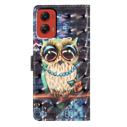 For Motorola Moto G Stylus 5G 2024 3D Pattern Leather Phone Case(Big-eyed owl) - Motorola Cases by PMC Jewellery | Online Shopping South Africa | PMC Jewellery | Buy Now Pay Later Mobicred