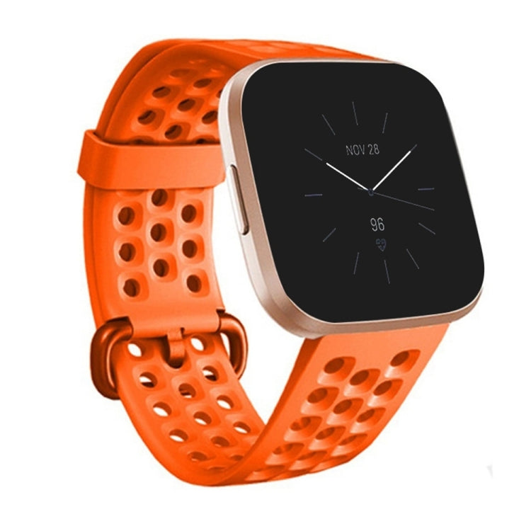 For Fitbit Versa 2 Breathable Silicone Watch Band, Size: Small(Orange) - Watch Bands by PMc TechLife | Online Shopping South Africa | PMc TechLife | Buy Now Pay Later Mobicred