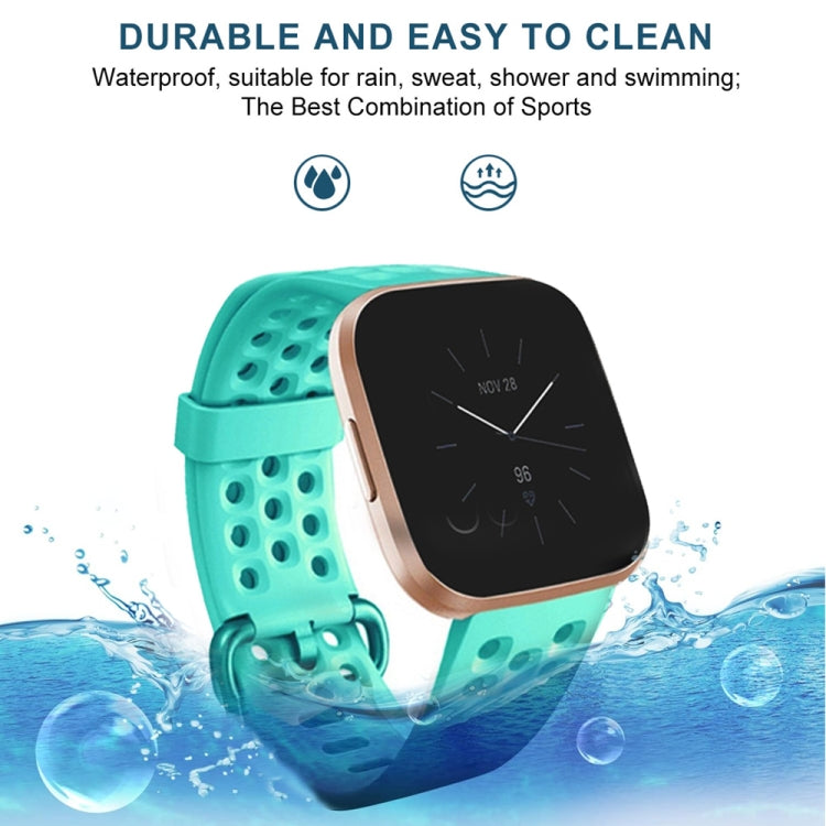For Fitbit Versa 2 Breathable Silicone Watch Band, Size: Small(Orange) - Watch Bands by PMc TechLife | Online Shopping South Africa | PMc TechLife | Buy Now Pay Later Mobicred