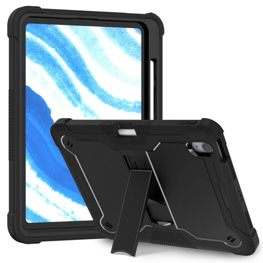 For iPad Air 11 2024 / Air 2022 10.9 Shockproof Silicone Hybrid PC Tablet Case with Holder(Black) - iPad Air 11 2025 / 2024 Cases by PMC Jewellery | Online Shopping South Africa | PMC Jewellery | Buy Now Pay Later Mobicred