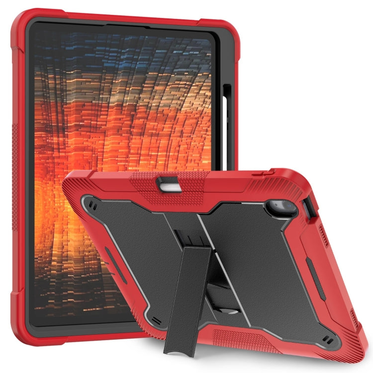 For iPad Air 13 2024 Shockproof Silicone Hybrid PC Tablet Case with Holder(Black + Red) - iPad Air 13 2025 / 2024 Cases by PMC Jewellery | Online Shopping South Africa | PMC Jewellery | Buy Now Pay Later Mobicred