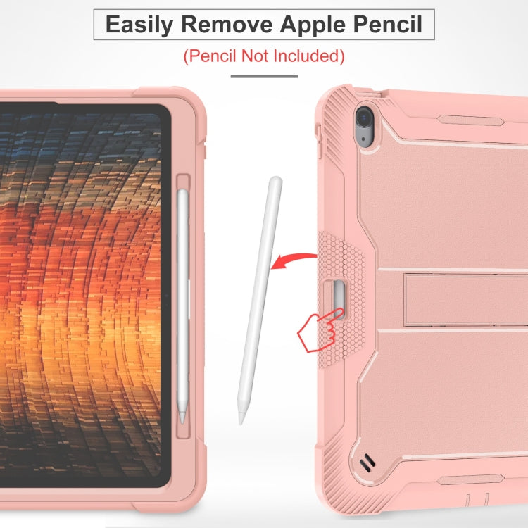 For iPad Air 13 2024 Shockproof Silicone Hybrid PC Tablet Case with Holder(Rose Gold) - iPad Air 13 2024 Cases by PMC Jewellery | Online Shopping South Africa | PMC Jewellery | Buy Now Pay Later Mobicred