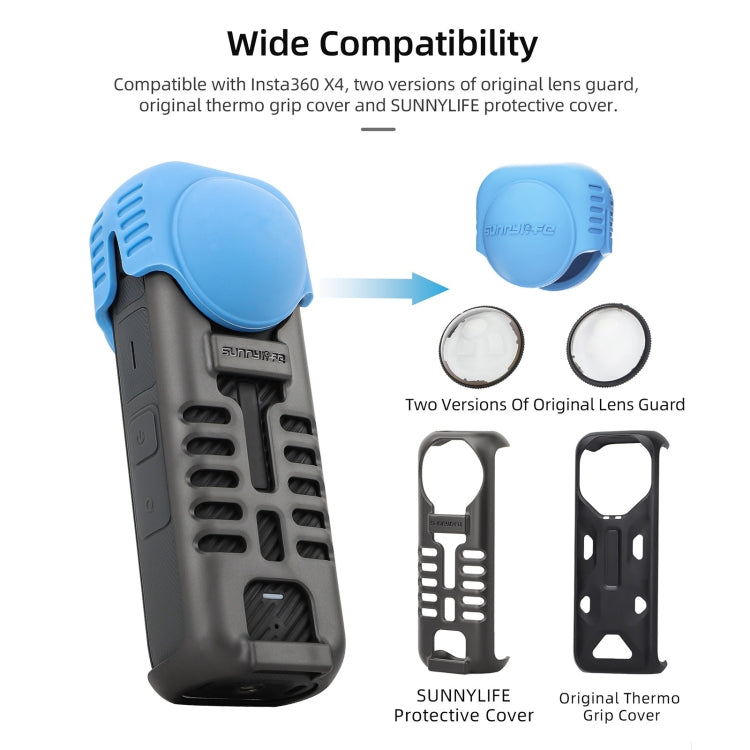 For Insta360 X4 Sunnylife Silicone Shockproof Case Lens Cover(Transparent) - Case & Bags by Sunnylife | Online Shopping South Africa | PMC TechLife | Buy Now Pay Later Mobicred