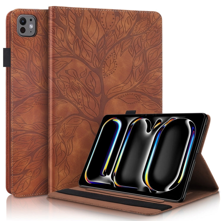For iPad Pro 11 2024 Tree Life Series Embossed Smart Leather Tablet Case(Brown) - iPad Pro 11 2024 Cases by PMC TechLife | Online Shopping South Africa | PMC TechLife | Buy Now Pay Later Mobicred