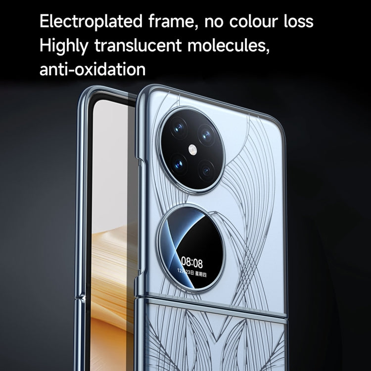 For Huawei Pocket 2 SULADA Electroplated Laser Engraving Texture PC Phone Case(Blue) - Huawei Cases by SULADA | Online Shopping South Africa | PMC TechLife | Buy Now Pay Later Mobicred