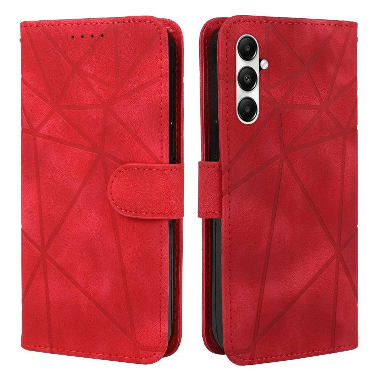 For Samsung Galaxy S24 / S25 5G Skin Feel Geometric Lines Leather Phone Case(Red) - Galaxy S24 5G Cases by PMC Jewellery | Online Shopping South Africa | PMC Jewellery | Buy Now Pay Later Mobicred