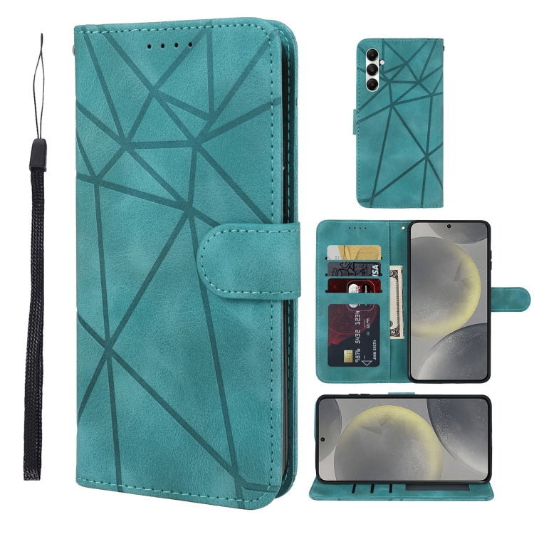 For Samsung Galaxy S24 / S25 5G Skin Feel Geometric Lines Leather Phone Case(Green) - Galaxy S24 5G Cases by PMC Jewellery | Online Shopping South Africa | PMC Jewellery | Buy Now Pay Later Mobicred