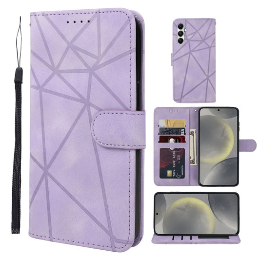 For Samsung Galaxy S24 / S25 5G Skin Feel Geometric Lines Leather Phone Case(Purple) - Galaxy S24 5G Cases by PMC Jewellery | Online Shopping South Africa | PMC Jewellery | Buy Now Pay Later Mobicred