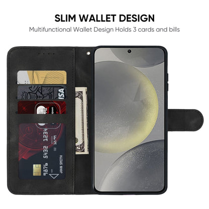 For Samsung Galaxy S24+ / S25+ 5G Skin Feel Geometric Lines Leather Phone Case(Black) - Galaxy S24+ 5G Cases by PMC Jewellery | Online Shopping South Africa | PMC Jewellery | Buy Now Pay Later Mobicred