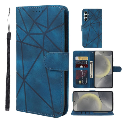 For Samsung Galaxy S24+ / S25+ 5G Skin Feel Geometric Lines Leather Phone Case(Blue) - Galaxy S24+ 5G Cases by PMC Jewellery | Online Shopping South Africa | PMC Jewellery | Buy Now Pay Later Mobicred