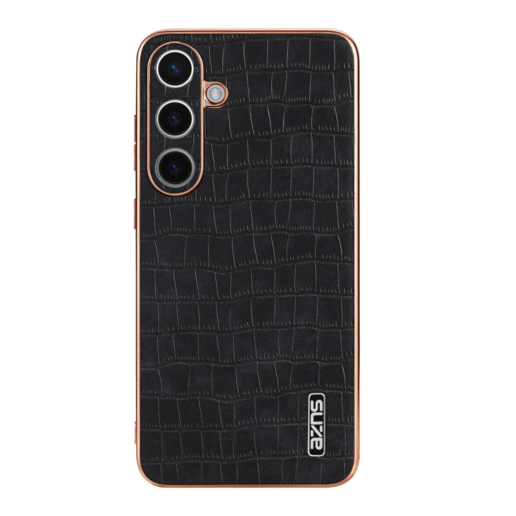 For Samsung Galaxy S24+ 5G AZNS Electroplated Frame Crocodile Texture Full Coverage Phone Case(Black) - Galaxy S22+ 5G Cases by AZNS | Online Shopping South Africa | PMC Jewellery | Buy Now Pay Later Mobicred