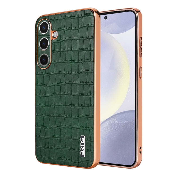 For Samsung Galaxy S24+ 5G AZNS Electroplated Frame Crocodile Texture Full Coverage Phone Case(Green) - Galaxy S22+ 5G Cases by AZNS | Online Shopping South Africa | PMC Jewellery | Buy Now Pay Later Mobicred