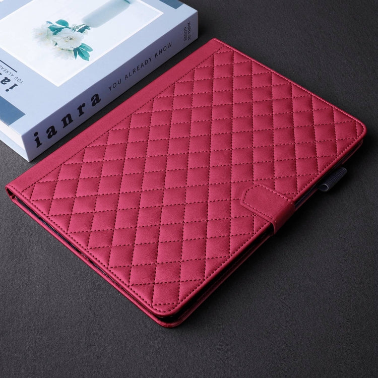 For iPad Pro 11 2024 Rhombus Lattice Leather Smart Tablet Case(Red) - free shipping - PMC TechLife - Order now!