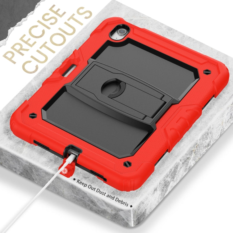 For iPad Air 11 2025 / 2024 Silicone Hydric PC Tablet Case with Shoulder Strap & Holder(Red) - iPad Air 11 2025 / 2024 Cases by PMC TechLife | Online Shopping South Africa | PMC TechLife | Buy Now Pay Later Mobicred