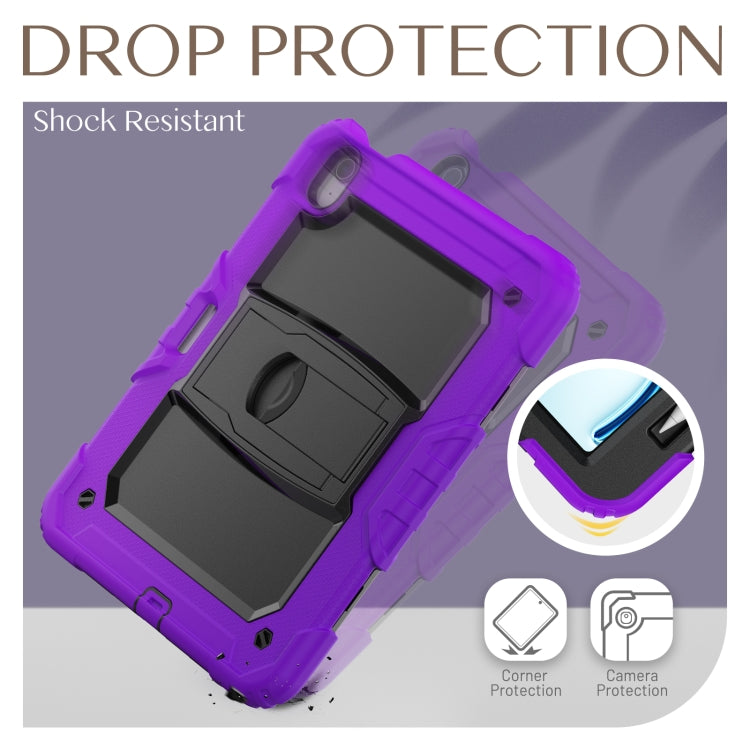 For iPad Air 11 2024 Silicone Hydric PC Tablet Case with Shoulder Strap & Holder(Purple) - iPad Air 11 2024 Cases by PMC TechLife | Online Shopping South Africa | PMC TechLife | Buy Now Pay Later Mobicred