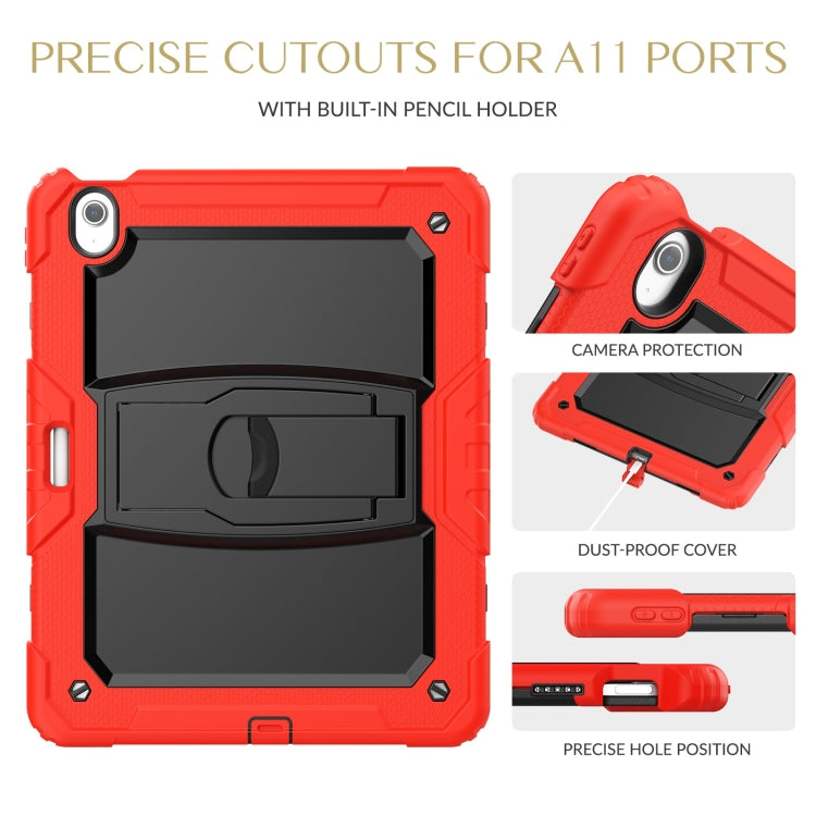 For iPad Air 13 2024 Silicone Hydric PC Tablet Case with Shoulder Strap & Holder(Red) - iPad Air 13 2024 Cases by PMC Jewellery | Online Shopping South Africa | PMC Jewellery | Buy Now Pay Later Mobicred