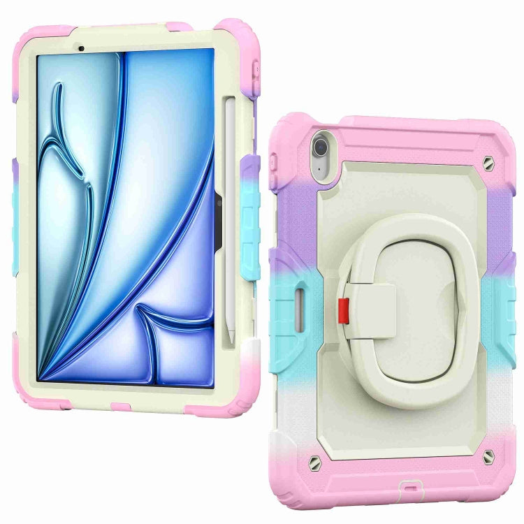 For iPad Air 11 2024 Handle Silicone Hydric PC Tablet Case with Shoulder Strap(Rainbow Pink) - iPad Air 11 2024 Cases by PMC Jewellery | Online Shopping South Africa | PMC Jewellery | Buy Now Pay Later Mobicred