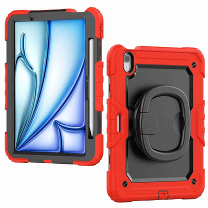 For iPad Air 11 2024 Handle Silicone Hydric PC Tablet Case with Shoulder Strap(Red) - iPad Air 11 2024 Cases by PMC Jewellery | Online Shopping South Africa | PMC Jewellery | Buy Now Pay Later Mobicred