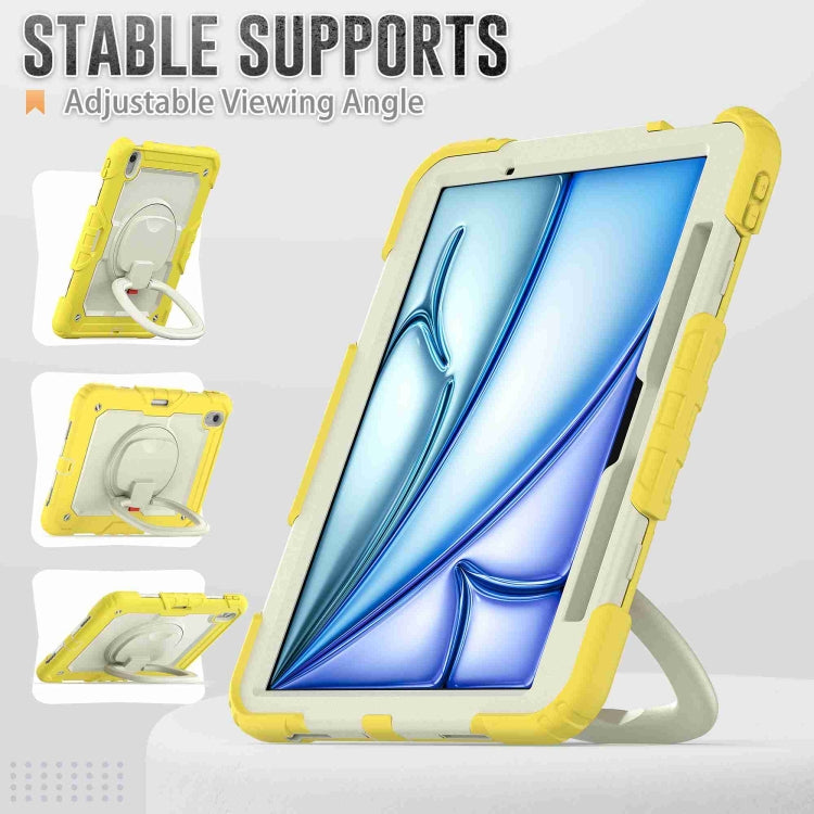 For iPad Air 11 2024 Handle Silicone Hydric PC Tablet Case with Shoulder Strap(Yellow) - iPad Air 11 2024 Cases by PMC Jewellery | Online Shopping South Africa | PMC Jewellery | Buy Now Pay Later Mobicred