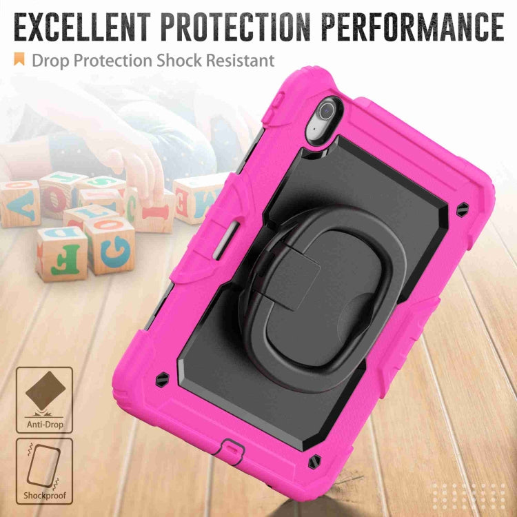 For iPad Air 11 2024 Handle Silicone Hydric PC Tablet Case with Shoulder Strap(Rose Red) - iPad Air 11 2024 Cases by PMC TechLife | Online Shopping South Africa | PMC TechLife | Buy Now Pay Later Mobicred