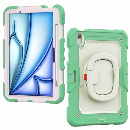 For iPad Air 11 2024 Handle Silicone Hydric PC Tablet Case with Shoulder Strap(Light Green) - iPad Air 11 2024 Cases by PMC Jewellery | Online Shopping South Africa | PMC Jewellery | Buy Now Pay Later Mobicred