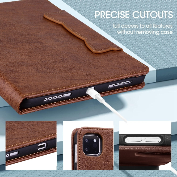 For iPad Air 11 2025 / 2024 / Air 5 / Air 4 Cat Buckle Leather Smart Tablet Case(Brown) - iPad Air 11 2025 / 2024 Cases by PMC Jewellery | Online Shopping South Africa | PMC Jewellery | Buy Now Pay Later Mobicred