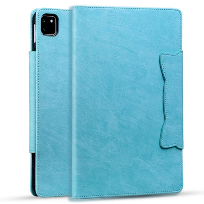 For iPad Pro 11 2024 Cat Buckle Leather Smart Tablet Case(Sky Blue) - iPad Pro 11 2024 Cases by PMC Jewellery | Online Shopping South Africa | PMC Jewellery | Buy Now Pay Later Mobicred