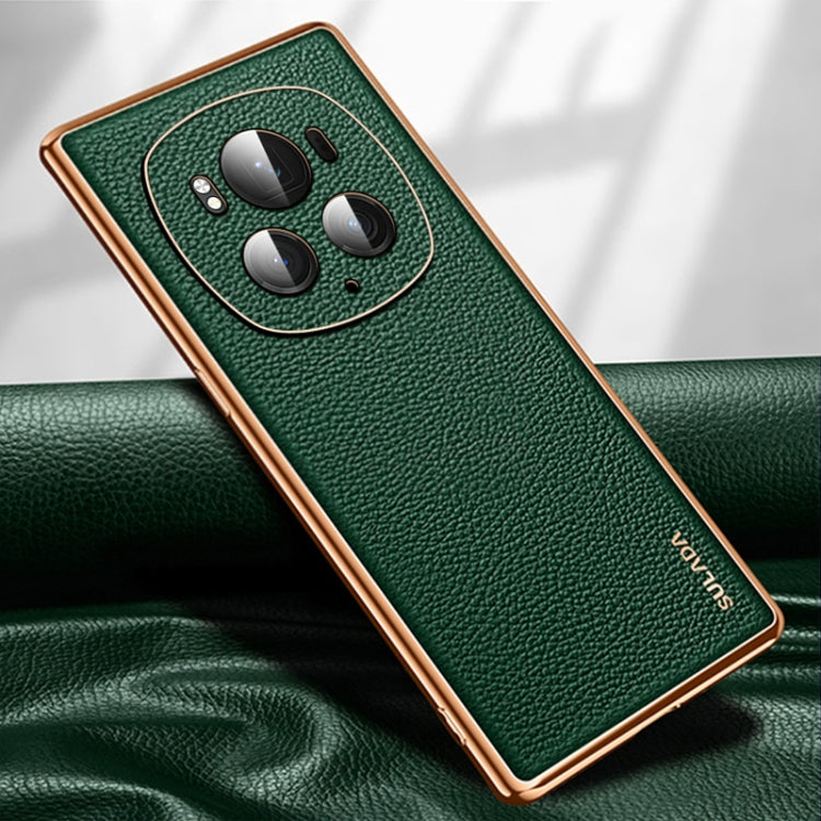 For Honor Magic6 Pro SULADA TPU + Litchi Texture Leather Phone Case(Green) - Honor Cases by SULADA | Online Shopping South Africa | PMC Jewellery | Buy Now Pay Later Mobicred