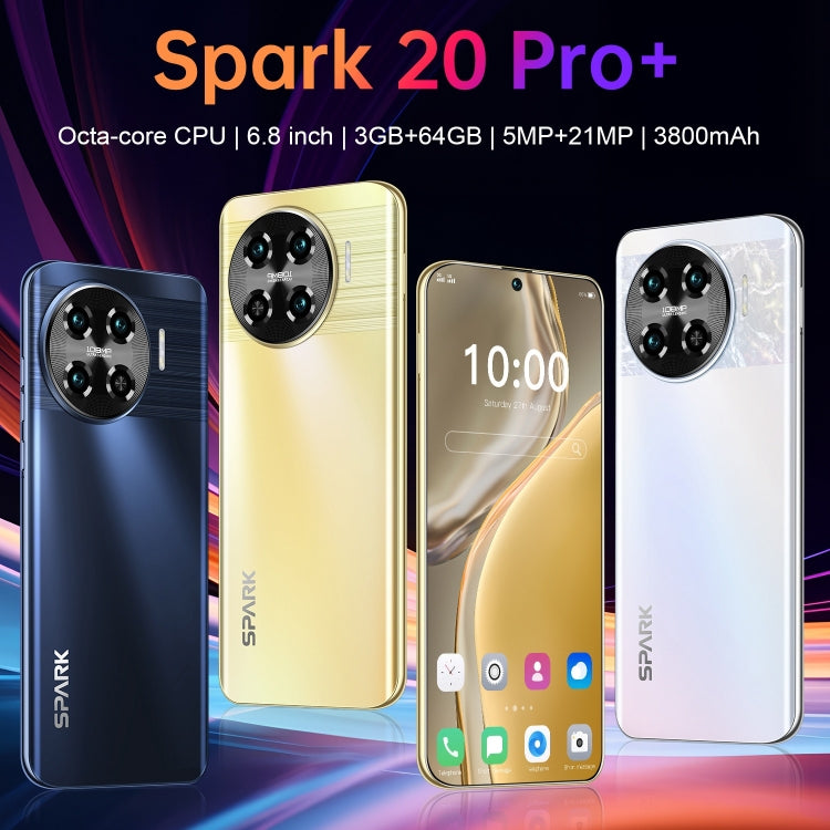 VB16 / Spark 20 Pro+, 3GB+64GB, 6.8 inch Screen, Face Identification, Android 10.0 MTK6737 Quad Core, Network: 4G, Dual SIM(White) -  by PMC Jewellery | Online Shopping South Africa | PMC Jewellery | Buy Now Pay Later Mobicred