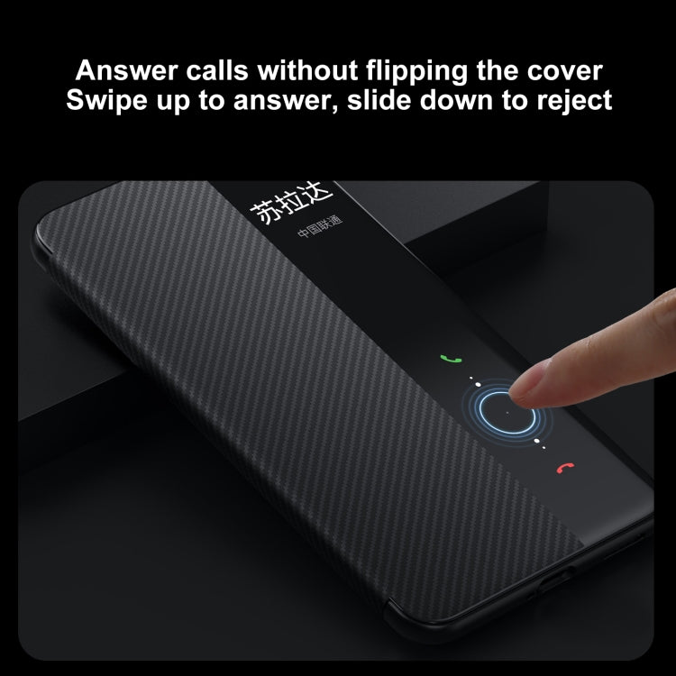 For Huawei Pura 70 SULADA Kevlar 600D Texture Smart Window Leather Phone Case(Black) - free shipping - PMC Jewellery - Order now!