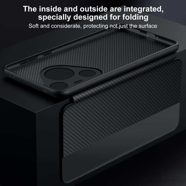 For Huawei Pura 70 SULADA Kevlar 600D Texture Smart Window Leather Phone Case(Black) - free shipping - PMC Jewellery - Order now!