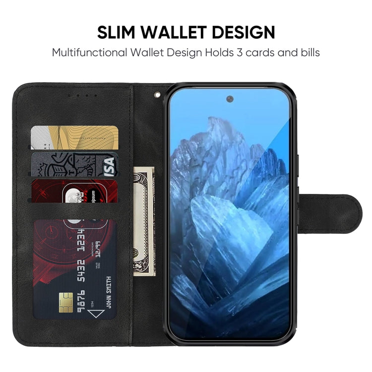 For Google Pixel 9 / 9 Pro Skin Feel Geometric Lines Leather Phone Case(Black) - Google Cases by PMC TechLife | Online Shopping South Africa | PMC TechLife | Buy Now Pay Later Mobicred