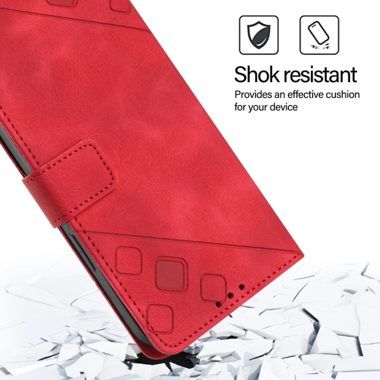 For Blackview A52 Skin Feel Embossed Leather Phone Case(Red) - More Brand by PMC Jewellery | Online Shopping South Africa | PMC Jewellery | Buy Now Pay Later Mobicred