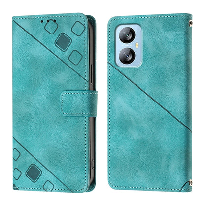 For Blackview A52 Skin Feel Embossed Leather Phone Case(Green) - More Brand by PMC Jewellery | Online Shopping South Africa | PMC Jewellery | Buy Now Pay Later Mobicred