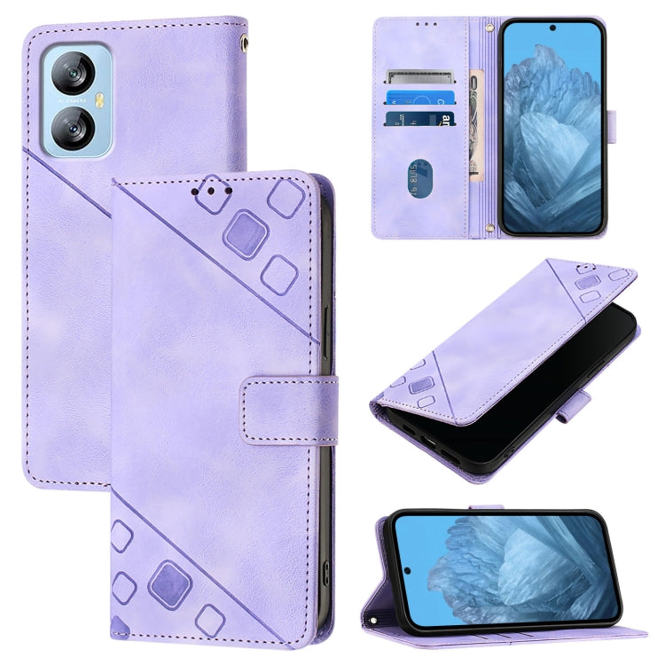 For Blackview A52 Skin Feel Embossed Leather Phone Case(Light Purple) - More Brand by PMC Jewellery | Online Shopping South Africa | PMC Jewellery | Buy Now Pay Later Mobicred