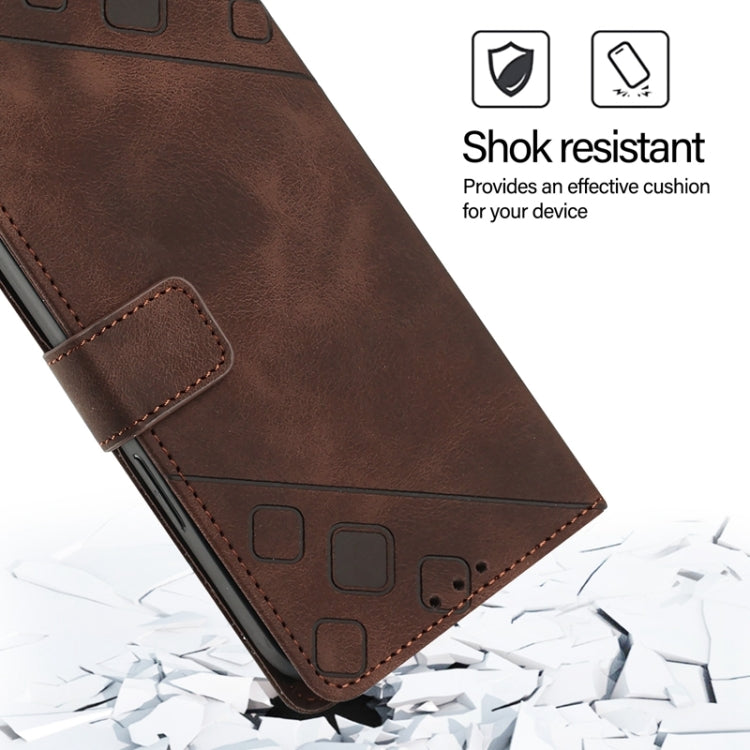 For Blackview A52 Skin Feel Embossed Leather Phone Case(Brown) - More Brand by PMC TechLife | Online Shopping South Africa | PMC TechLife | Buy Now Pay Later Mobicred