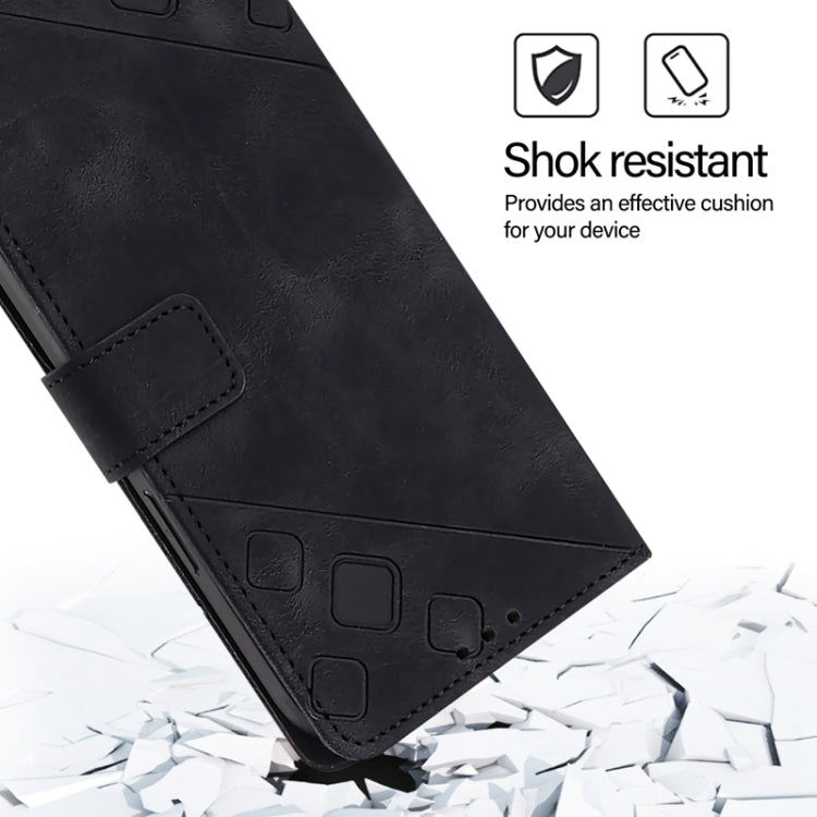 For Blackview A53 Skin Feel Embossed Leather Phone Case(Black) - More Brand by PMC TechLife | Online Shopping South Africa | PMC TechLife | Buy Now Pay Later Mobicred