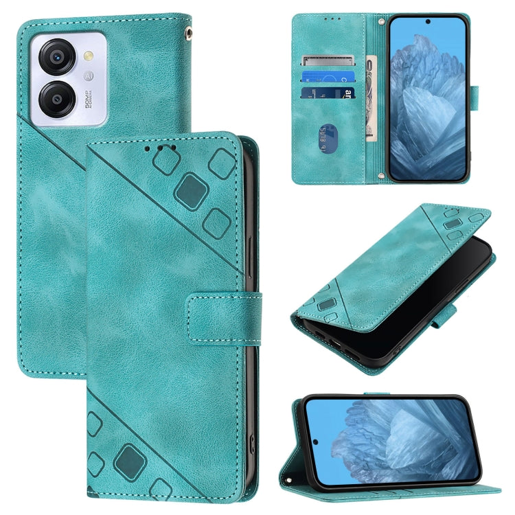 For Blackview Color 8 Skin Feel Embossed Leather Phone Case(Green) - More Brand by PMC Jewellery | Online Shopping South Africa | PMC Jewellery | Buy Now Pay Later Mobicred