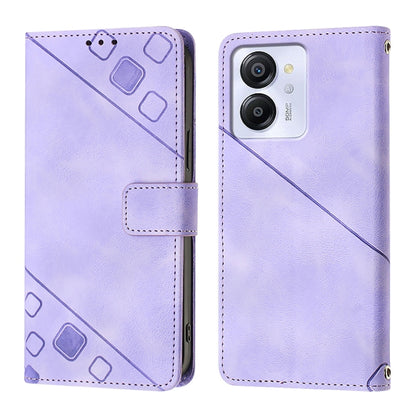 For Blackview Color 8 Skin Feel Embossed Leather Phone Case(Light Purple) - More Brand by PMC Jewellery | Online Shopping South Africa | PMC Jewellery | Buy Now Pay Later Mobicred