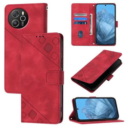 For Blackview Shark 8 Skin Feel Embossed Leather Phone Case(Red) - More Brand by PMC Jewellery | Online Shopping South Africa | PMC Jewellery | Buy Now Pay Later Mobicred