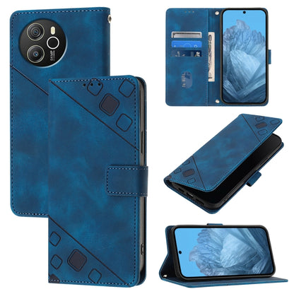 For Blackview Shark 8 Skin Feel Embossed Leather Phone Case(Blue) - More Brand by PMC Jewellery | Online Shopping South Africa | PMC Jewellery | Buy Now Pay Later Mobicred