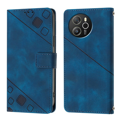 For Blackview Shark 8 Skin Feel Embossed Leather Phone Case(Blue) - More Brand by PMC Jewellery | Online Shopping South Africa | PMC Jewellery | Buy Now Pay Later Mobicred