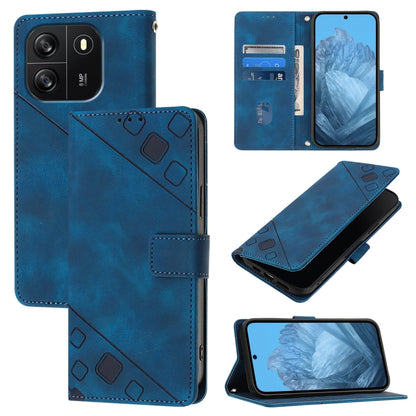 For Blackview Wave 6C Skin Feel Embossed Leather Phone Case(Blue) - More Brand by PMC Jewellery | Online Shopping South Africa | PMC Jewellery | Buy Now Pay Later Mobicred