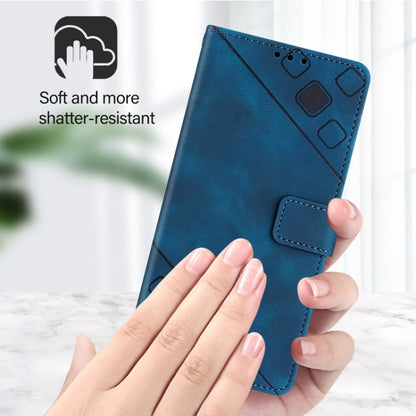 For Blackview Wave 6C Skin Feel Embossed Leather Phone Case(Blue) - More Brand by PMC Jewellery | Online Shopping South Africa | PMC Jewellery | Buy Now Pay Later Mobicred