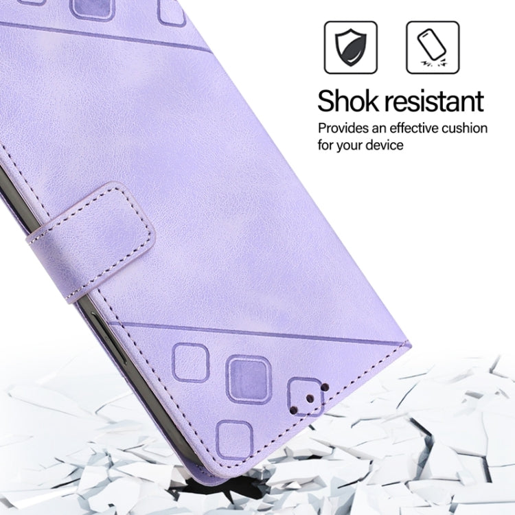 For Blackview Wave 6C Skin Feel Embossed Leather Phone Case(Light Purple) - More Brand by PMC Jewellery | Online Shopping South Africa | PMC Jewellery | Buy Now Pay Later Mobicred