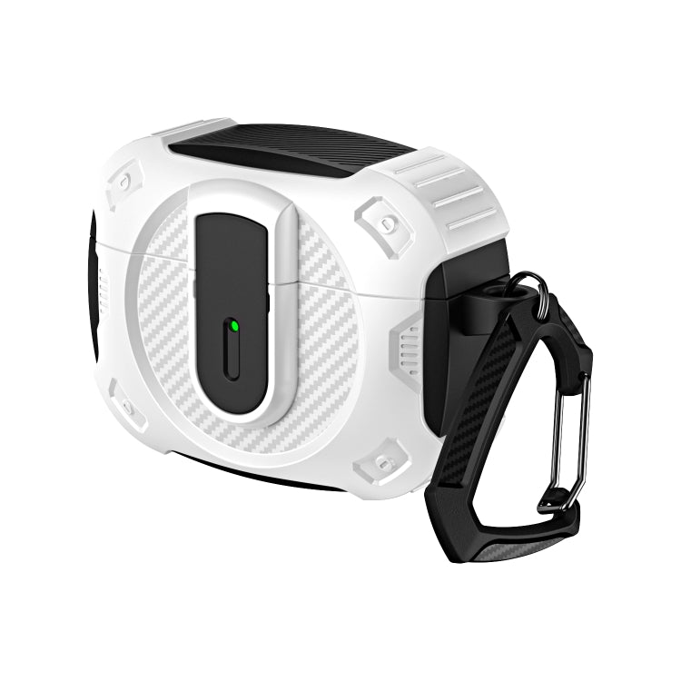 For AirPods Pro Lock Shockproof Bluetooth Earphone Protective Case(Black White) - For AirPods Pro by PMC Jewellery | Online Shopping South Africa | PMC Jewellery | Buy Now Pay Later Mobicred