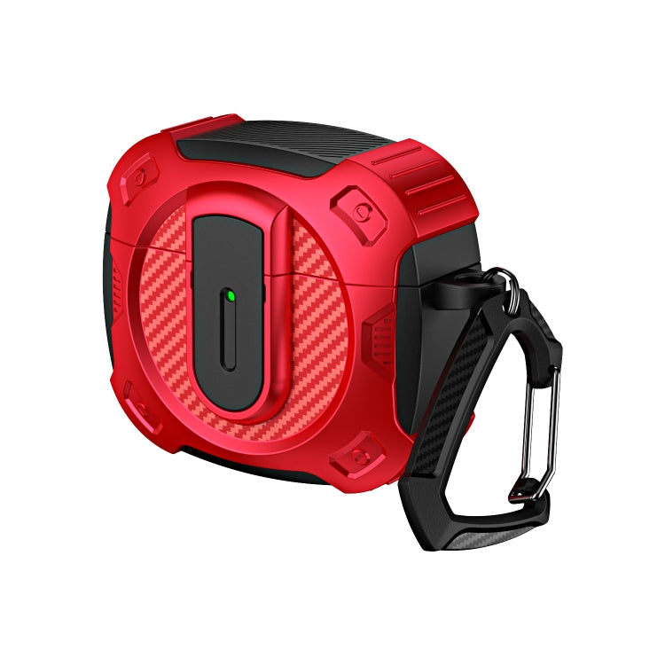 For AirPods 4 Lock Shockproof Bluetooth Earphone Protective Case(Black Red) - For AirPods 4 by PMC Jewellery | Online Shopping South Africa | PMC Jewellery | Buy Now Pay Later Mobicred