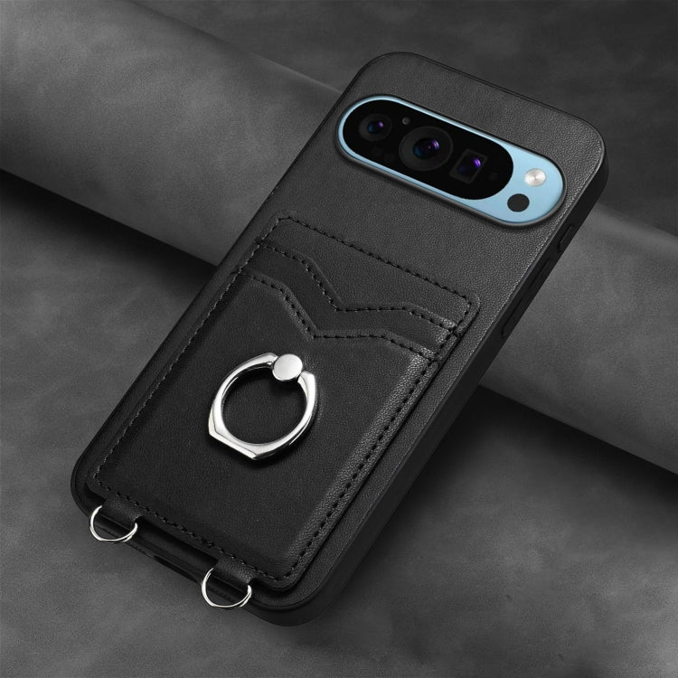 For Google Pixel 9 Pro XL R20 Ring Card Holder Phone Case(Black) - Google Cases by PMC Jewellery | Online Shopping South Africa | PMC Jewellery | Buy Now Pay Later Mobicred